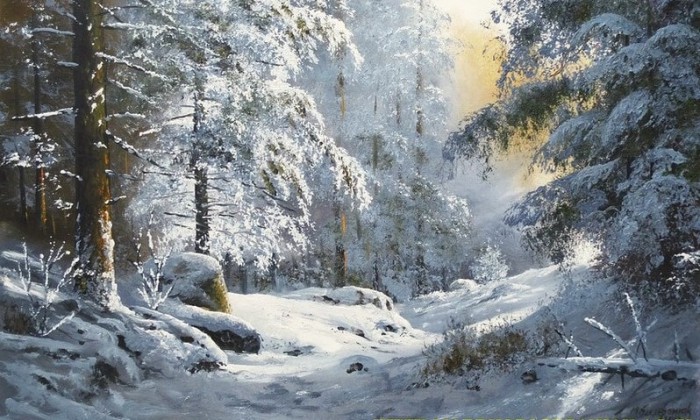 Снежные пейзажи польского художника Marek Szczepaniak.