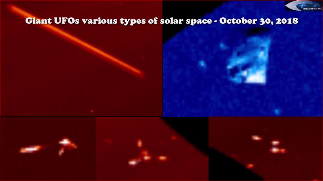 Гигантские НЛО различных типов в околосолнечном пространстве - 30 октября 2018